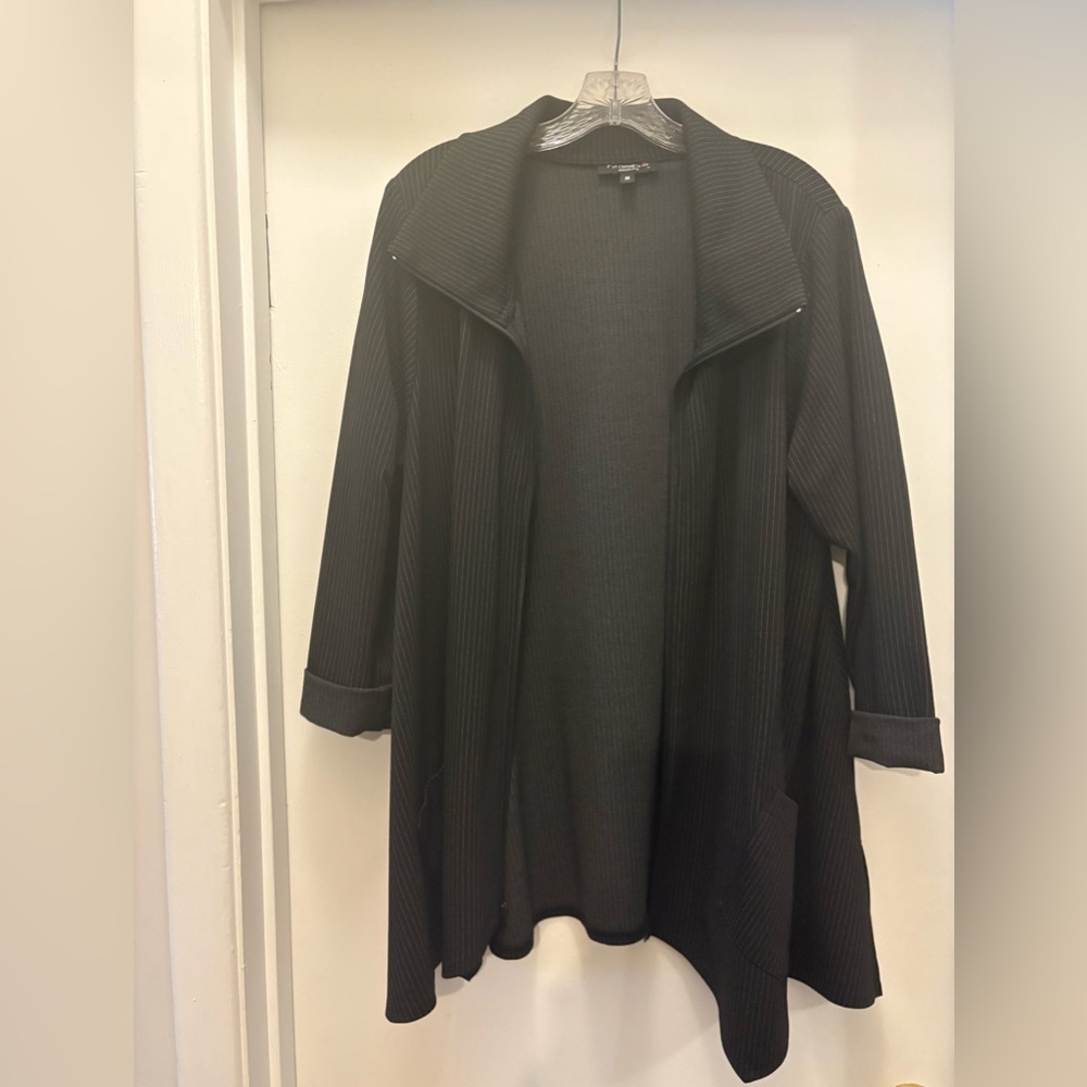 Black Open Front Cardigan